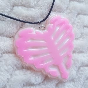 Creepy Cute Ribcage Heart Necklace, Handcrafted
